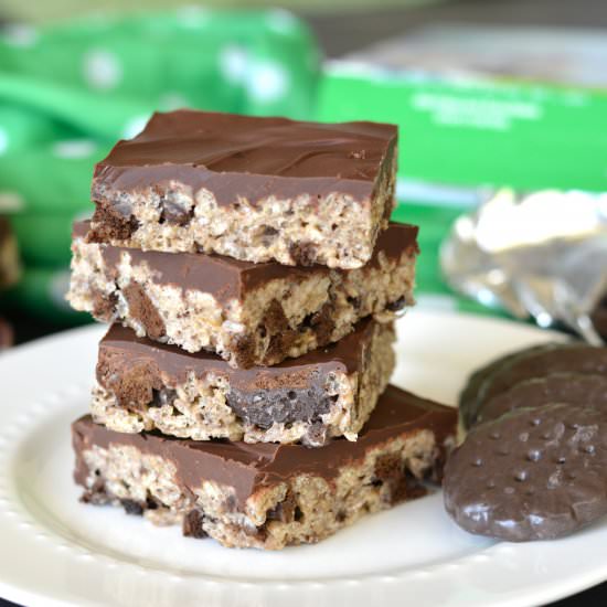 Thin Mint Rice Krispie Treats