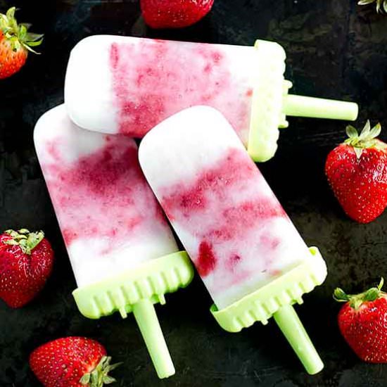 Strawberry Yogurt Popsicles