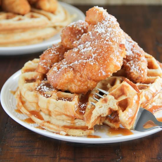 Salted Caramel Chicken & Waffles