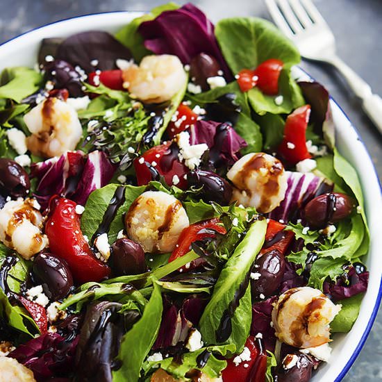 Mediterranean Garlic Shrimp Salad