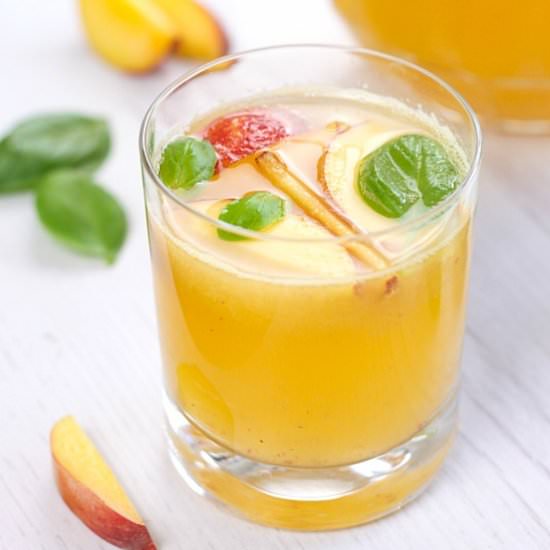 Peach and Basil White Sangria
