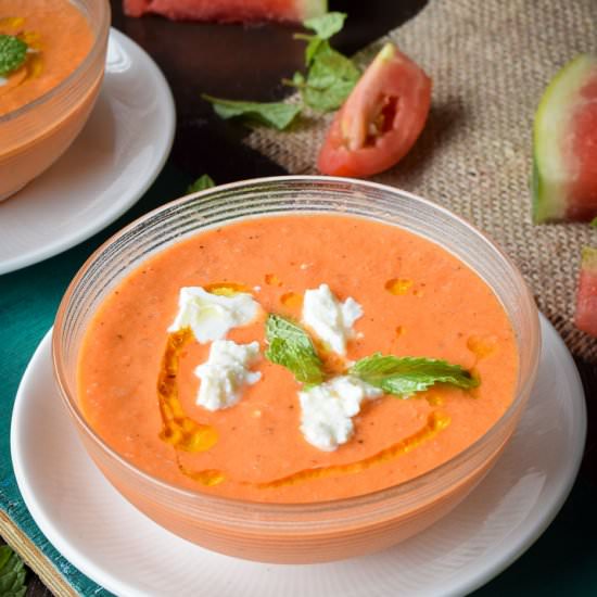 Watermelon and Tomato Gazpacho