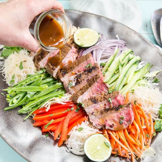 Thai Ginger Steak Noodle Salad