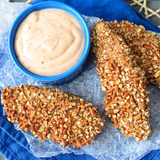 Baked Pretzel Ranch Chicken Tenders