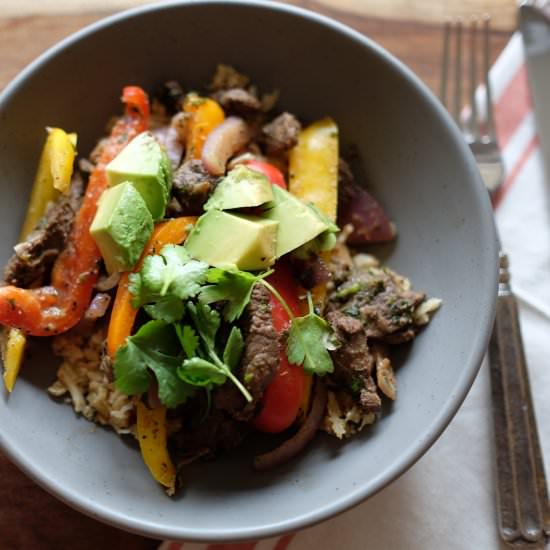 Paleo Steak Fajita Bowl