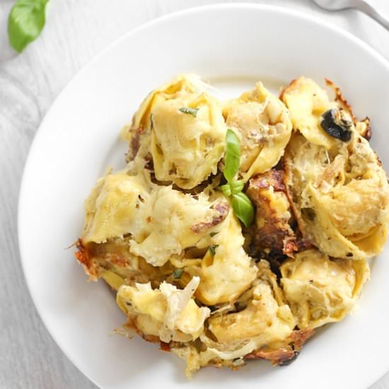 Mediterranean tortellini bake