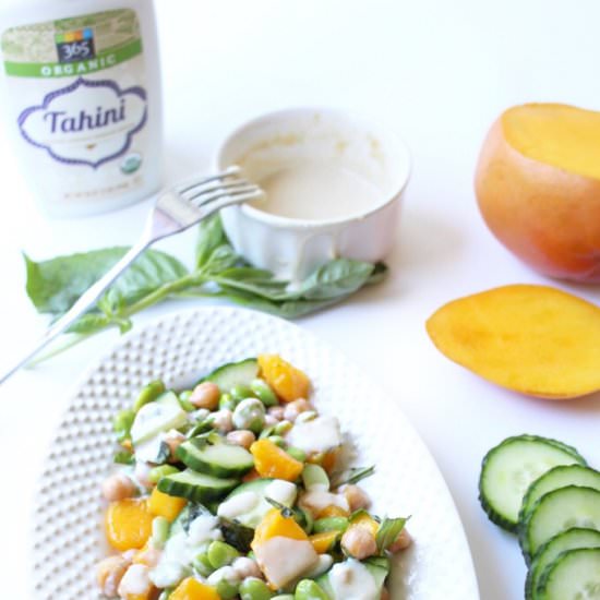 Mango Chickpea Edamame Salad