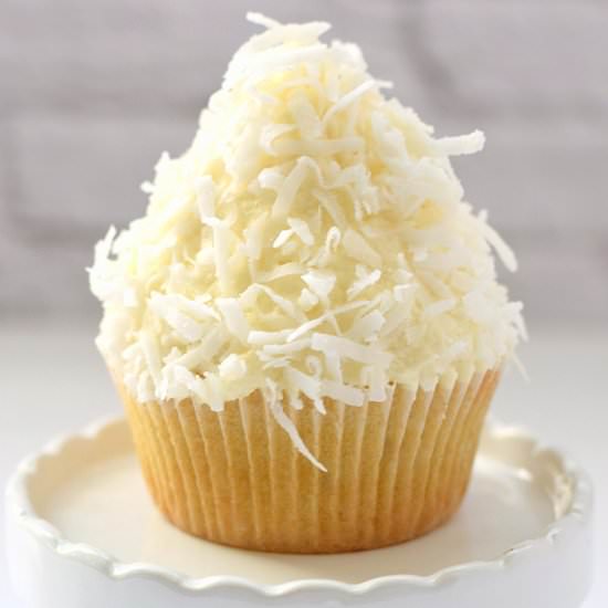 Coconut Cupcakes with CC Frosting