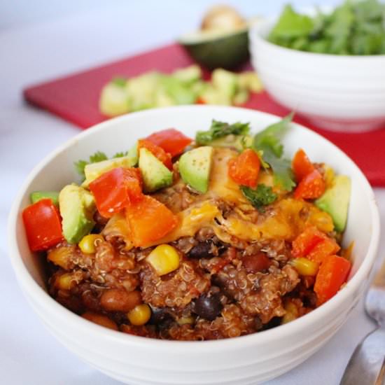Crockpot Quinoa Enchilada Casserole