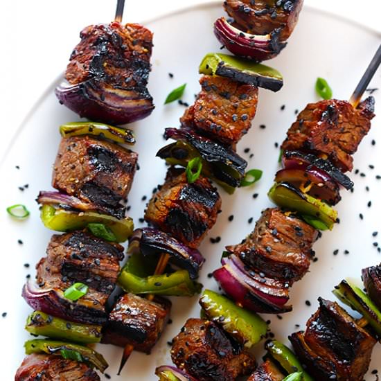 Asian Pepper Steak Kabobs