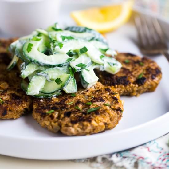 Turkey Kibeh with Yogurt Mint Sauce