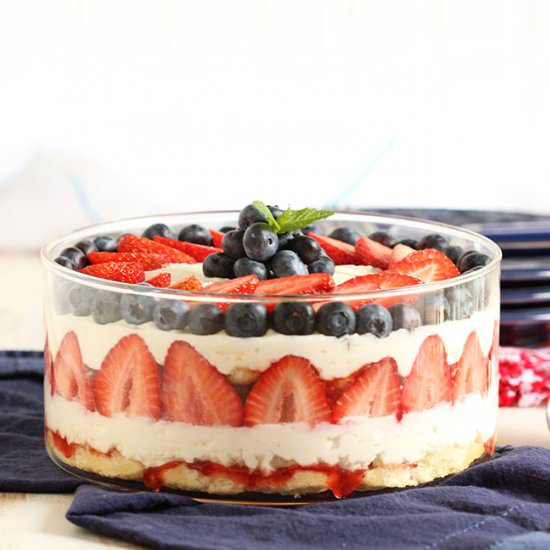 Red White and Blue Berry Tiramisu