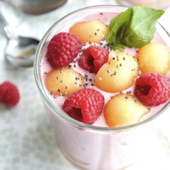 Cantaloupe & Raspberry Yogurt