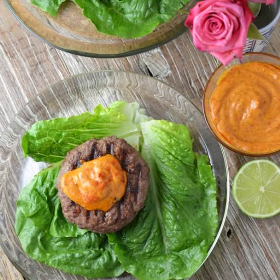 Bison Burgers with Harissa Aioli