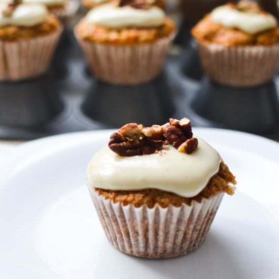 Carrot Cupcakes with Honey Frosting