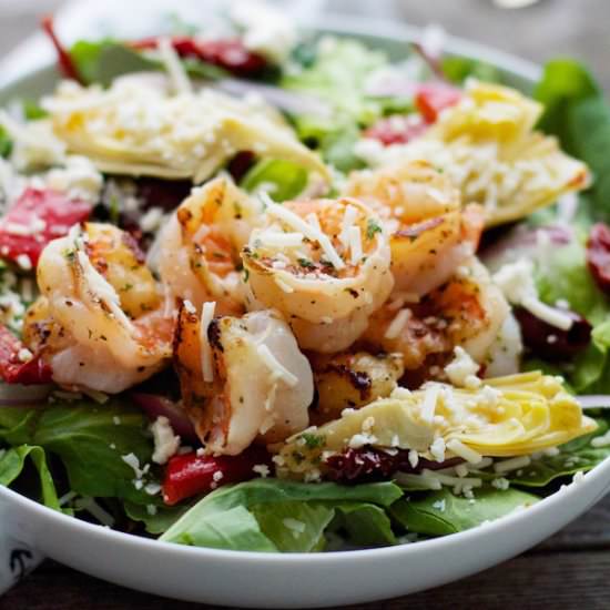 Antipasto Grilled Shrimp Salad