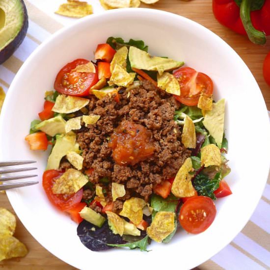 Buffalo Taco Salad Bowl (paleo, GF)