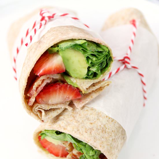 Bacon, Avocado & Strawberry Wraps