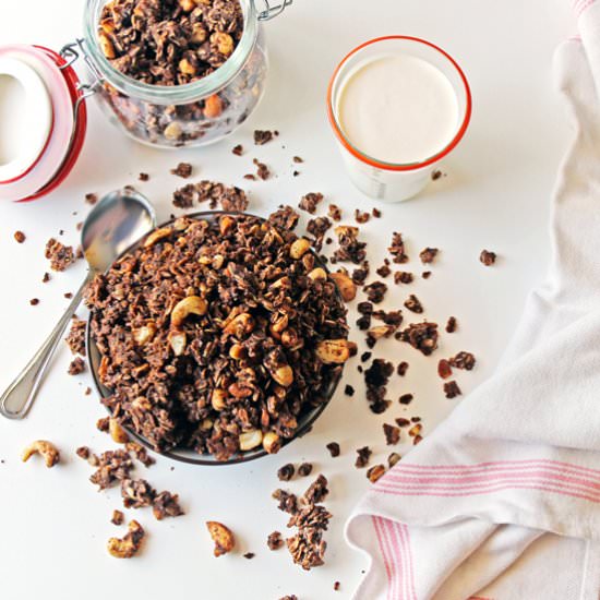 Mocha Granola with Cashews