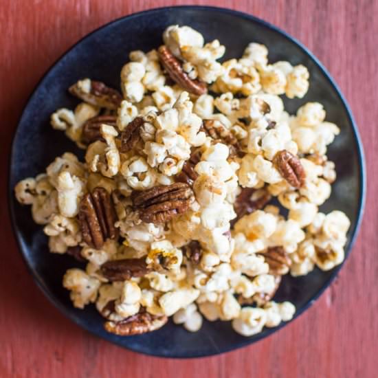 Bourbon Paprika Pecan Popcorn