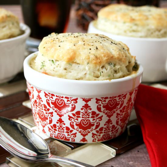 Chicken Pot Pie & Pepper Biscuits