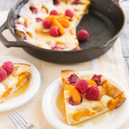Apricot Raspberry Dutch Baby