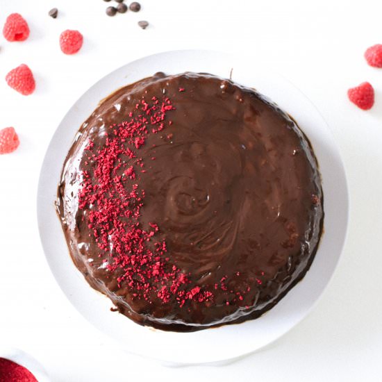 Vegan Chocolate Raspberry Cake