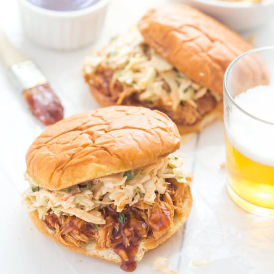 Crockpot BBQ Chicken Sandwiches