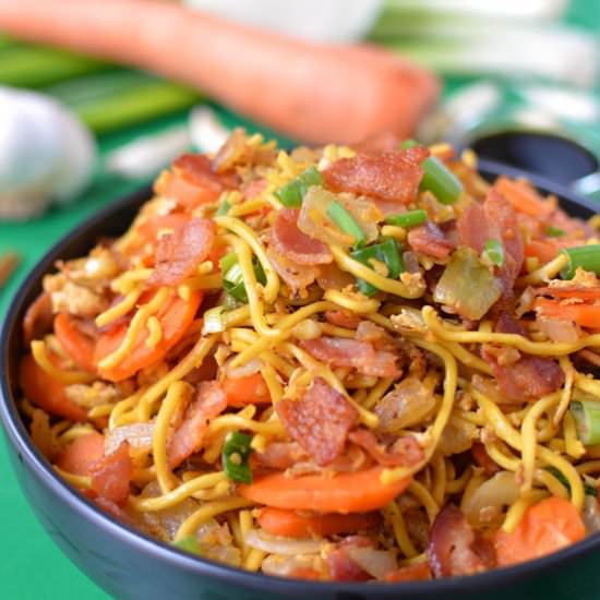 Bacon and Egg Lo Mein