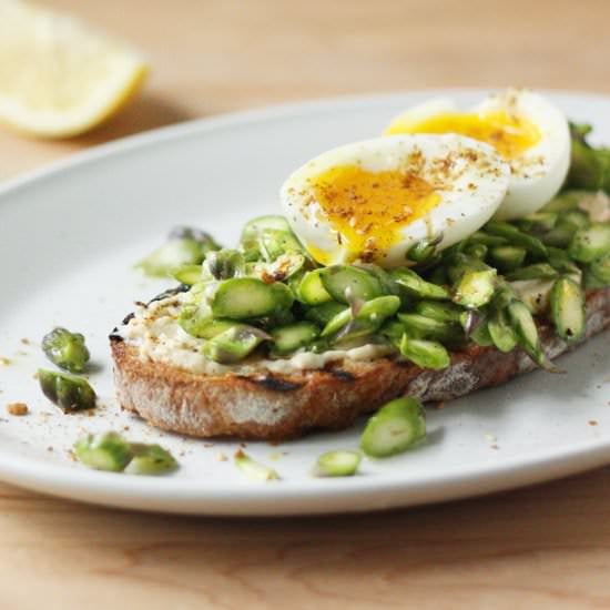 Asparagus, Egg, and Dukkah Tartine