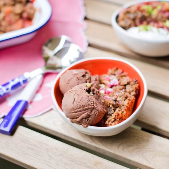 Strawberry, Rhubarb & Apple Crumble