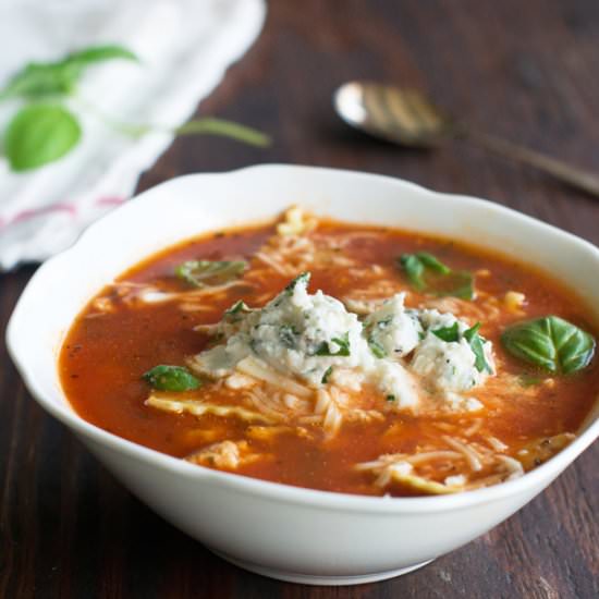 Quick Lasagna Soup