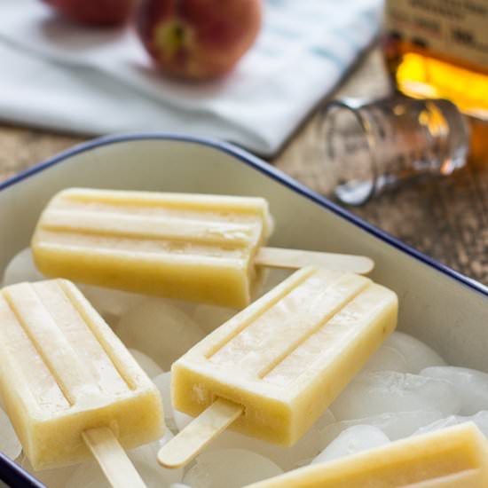 Bourbon-White Peach Popsicles