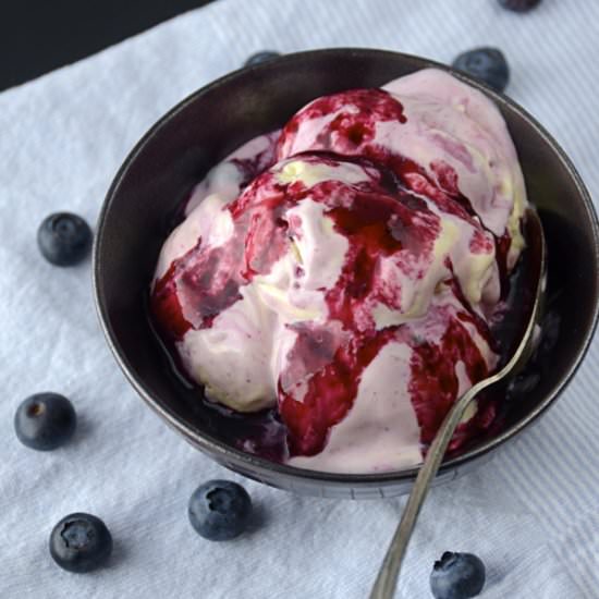 Blueberry swirl key lime ice cream