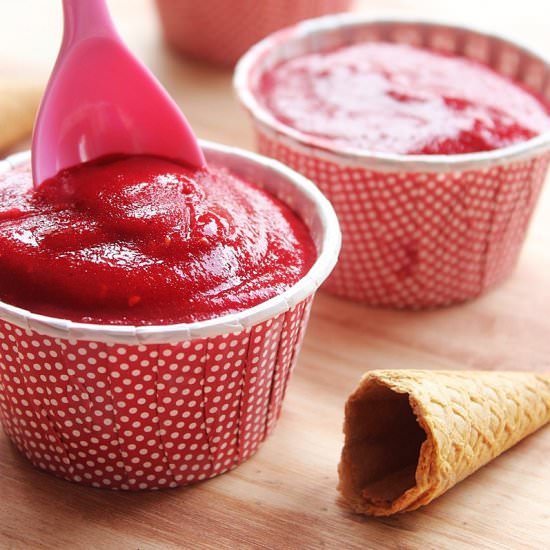 Homemade and Easy Raspberry Sorbet