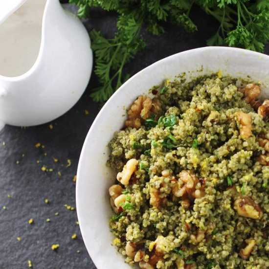 Spinach Pesto Quinoa Bowl