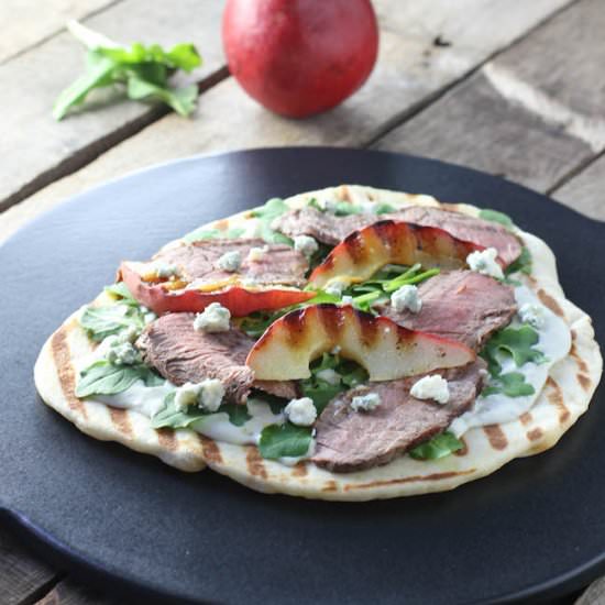 Grilled Beef Blue Cheese Flatbread
