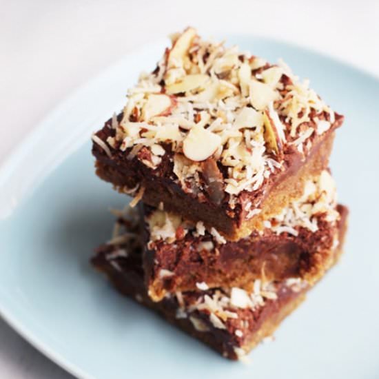 Coconut Almond Fudge Bars