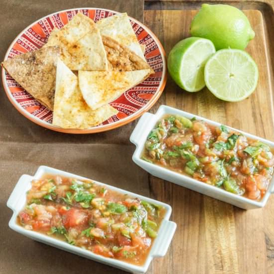 Tortilla Chips with Charred Salsa