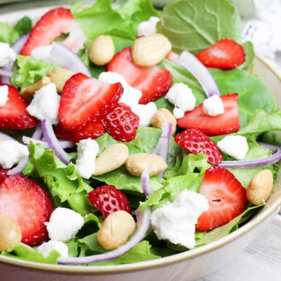 Kale, Strawberry Goat Cheese Salad