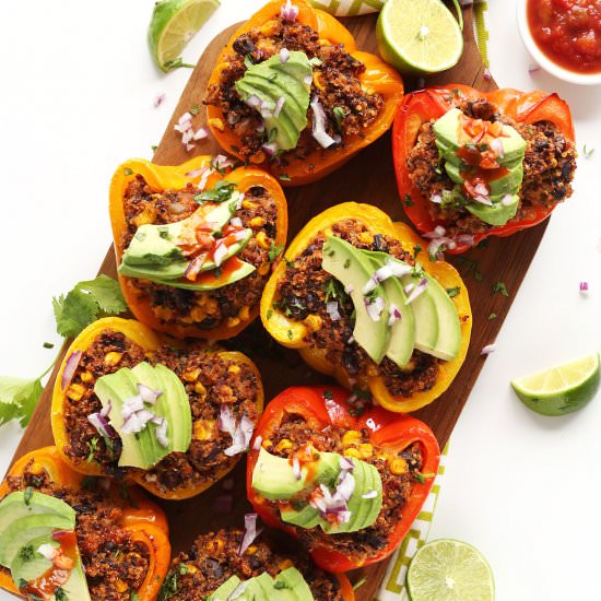 Spanish Quinoa Stuffed Peppers