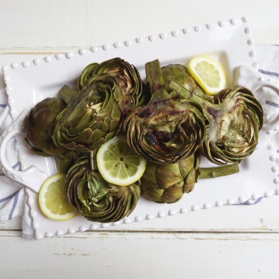 Grilled Artichokes with Lemon
