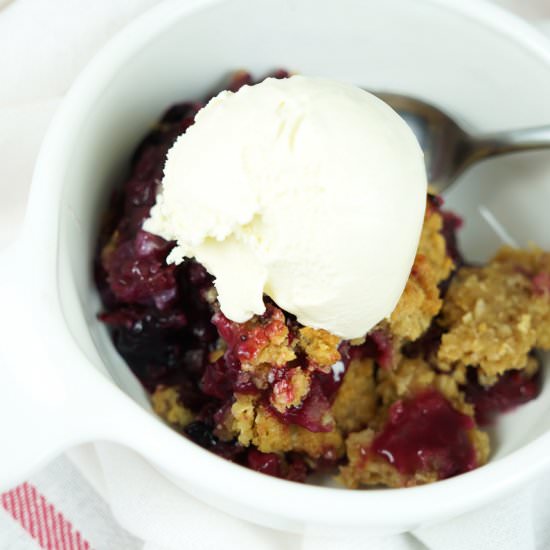 Triple Berry Rhubarb Crisp