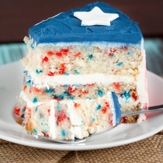 Patriotic Funfetti Cake