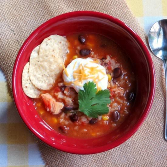 Chicken, Black Bean & Salsa Soup