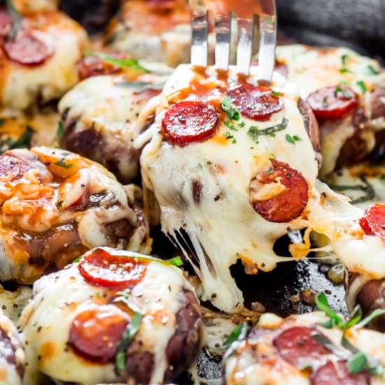 Pepperoni Pizza Stuffed Mushrooms