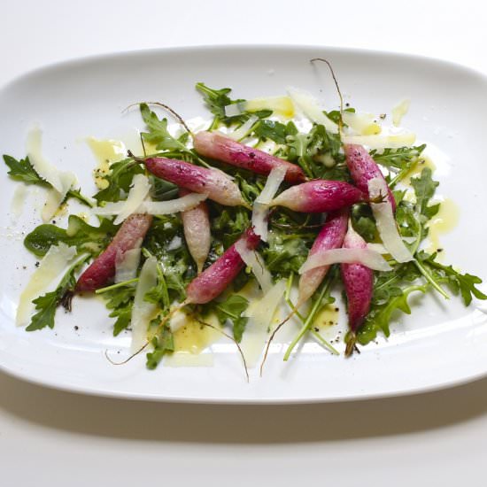 Roasted Radish and Arugula Salad