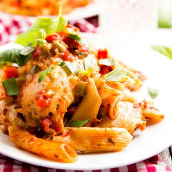 One Dish Chicken Cacciatore Pasta