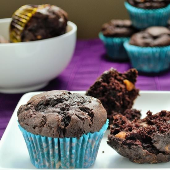 Chocolate Peanut Butter Banana Muffin