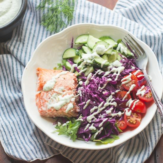 Greek Salmon with Tzatziki Sauce